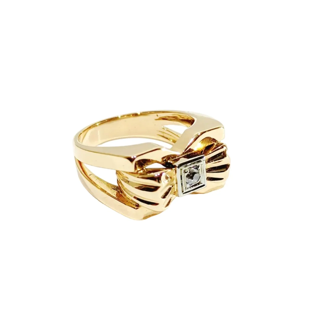 Bague en or rose et diamants - Image 7