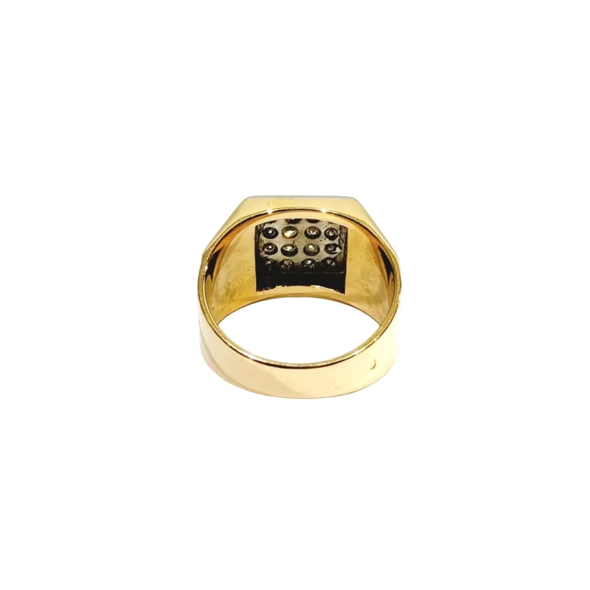 Bague Chevalière en or rose et diamants - Image 5