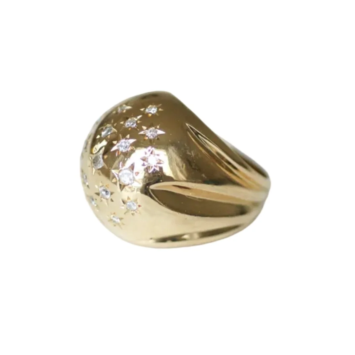 Bague Dôme en or rose et diamants - Image 3