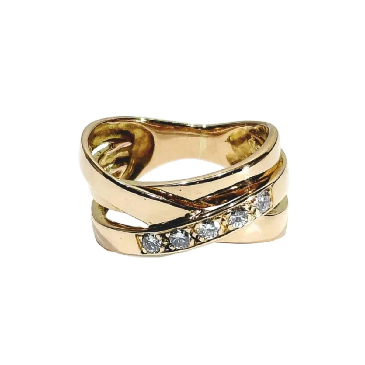 Bague en or rose et diamants