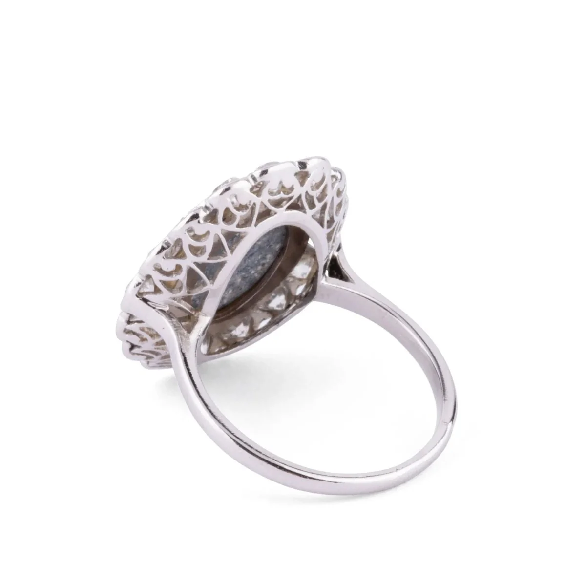 Bague en platine diamants et opale - Image 3
