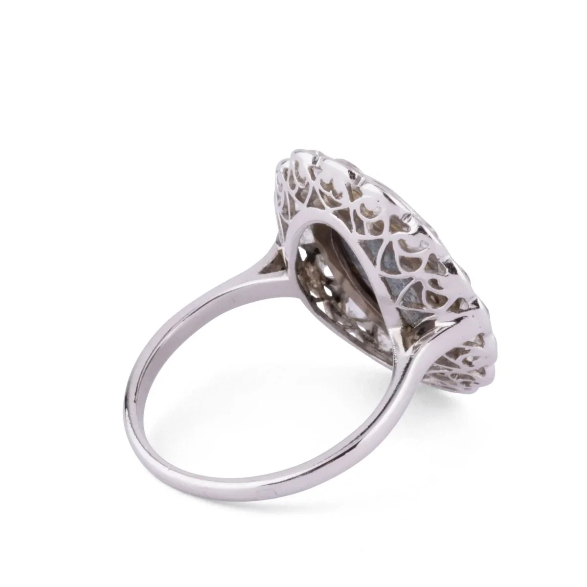 Bague en platine diamants et opale - Image 5