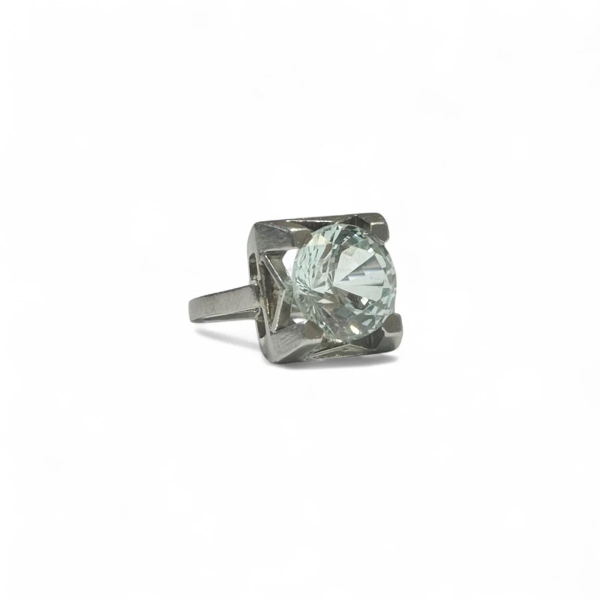Bague en platine et aigue-marine - Image 3