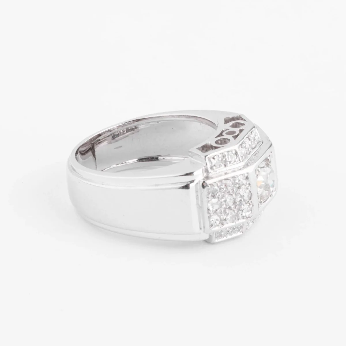 Bague en platine et diamants à gradins - Image 5