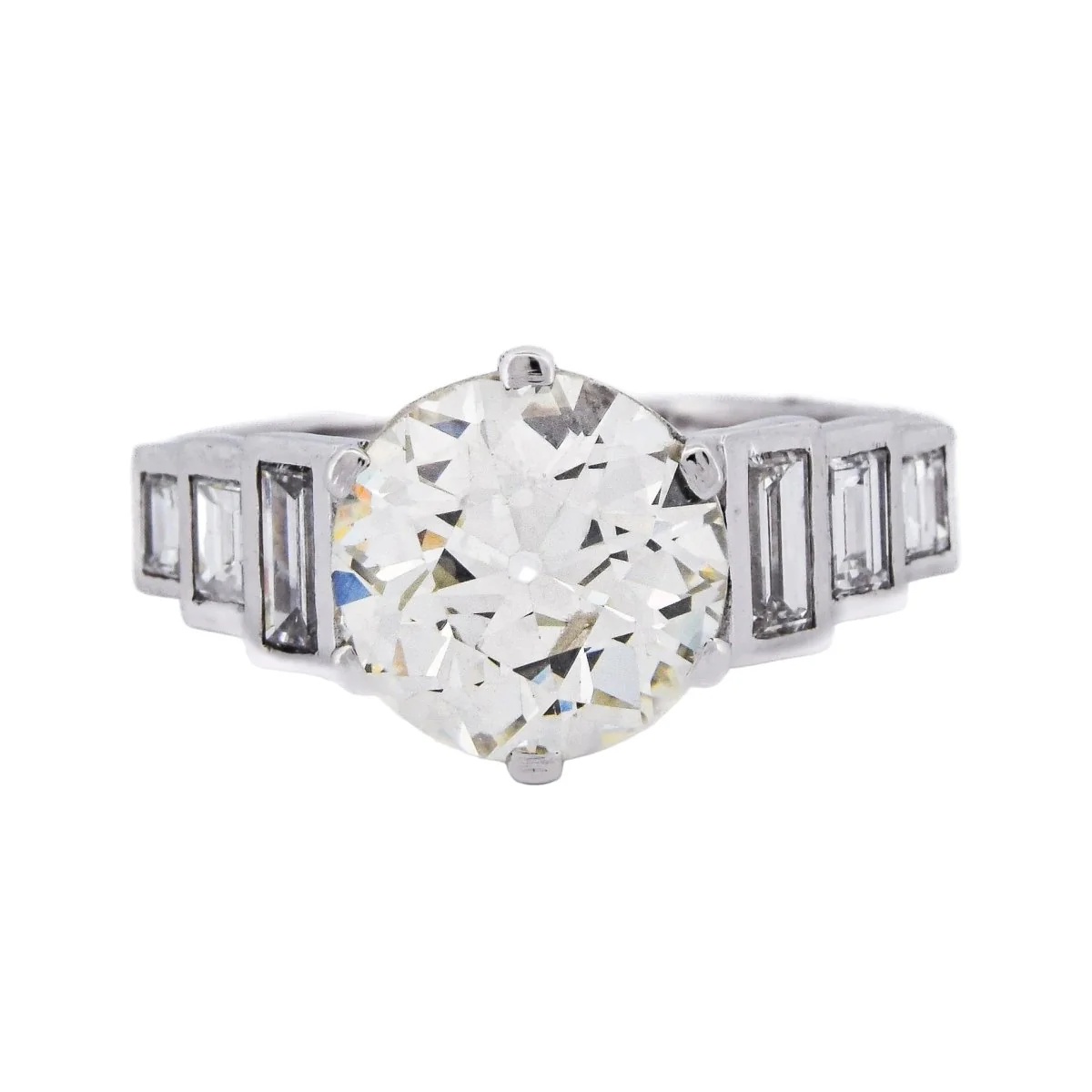 Bague Solitaire en platine et diamants