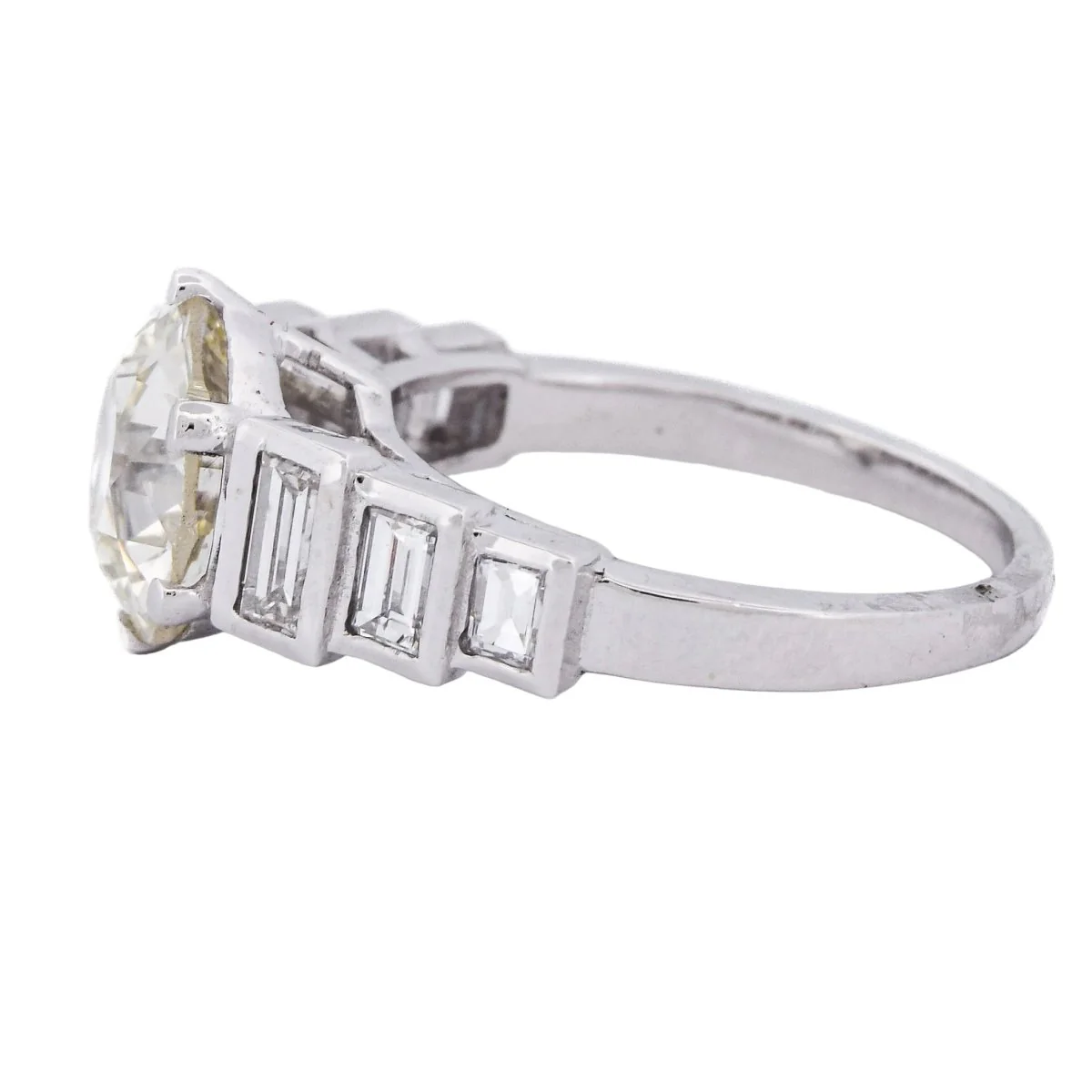 Bague Solitaire en platine et diamants - Image 4