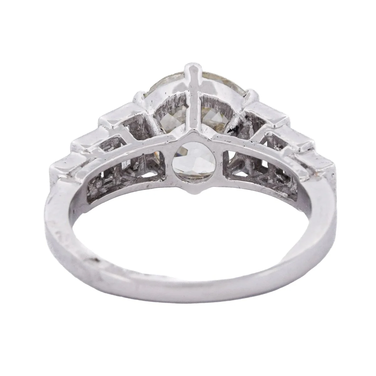 Bague Solitaire en platine et diamants - Image 5