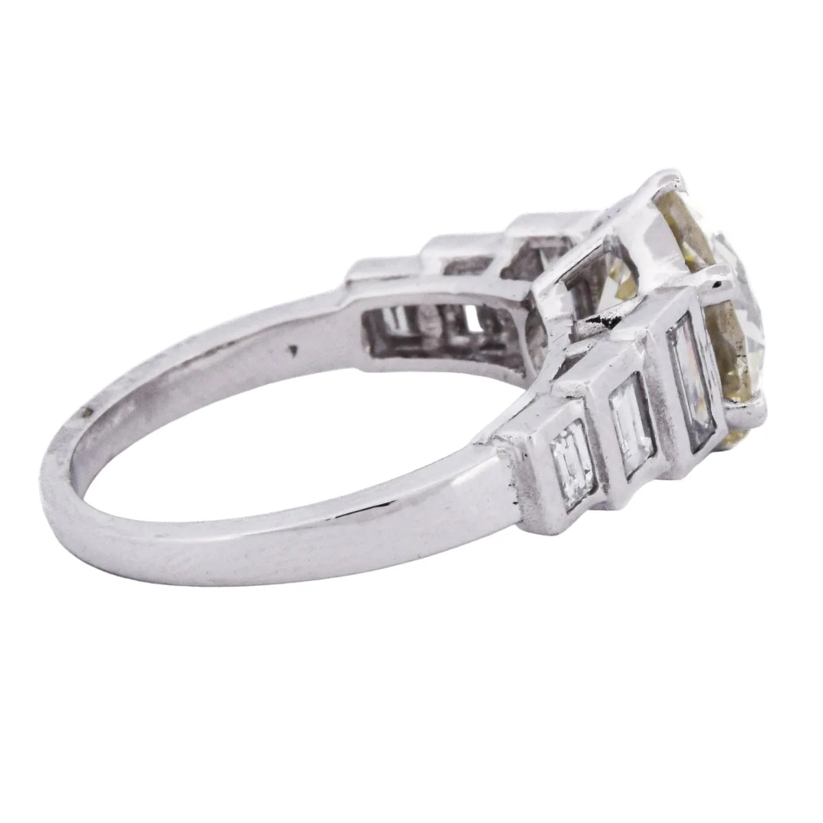 Bague Solitaire en platine et diamants - Image 6