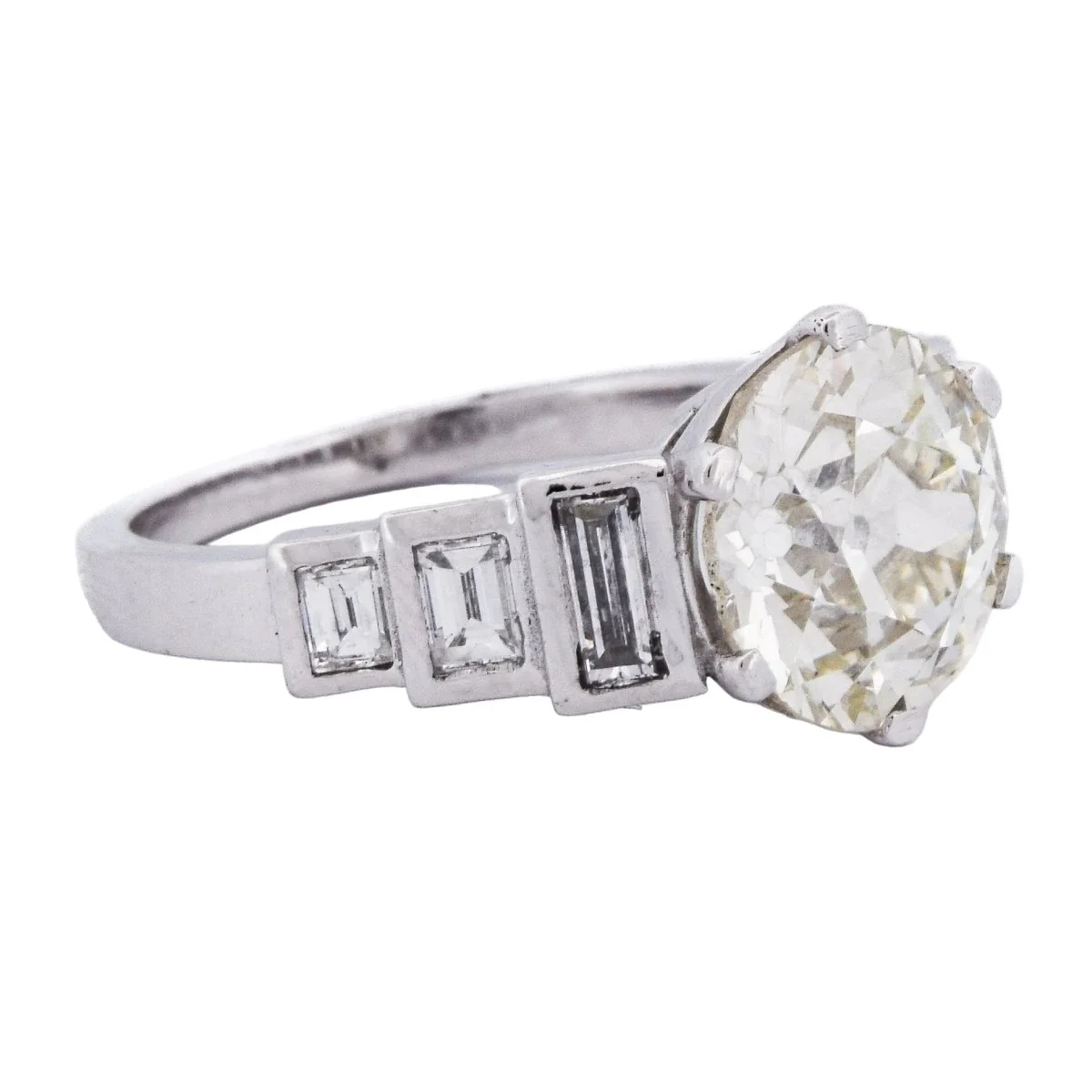 Bague Solitaire en platine et diamants - Image 7