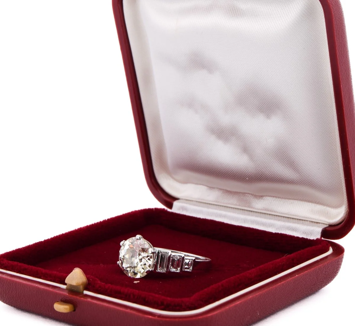 Bague Solitaire en platine et diamants - Image 8