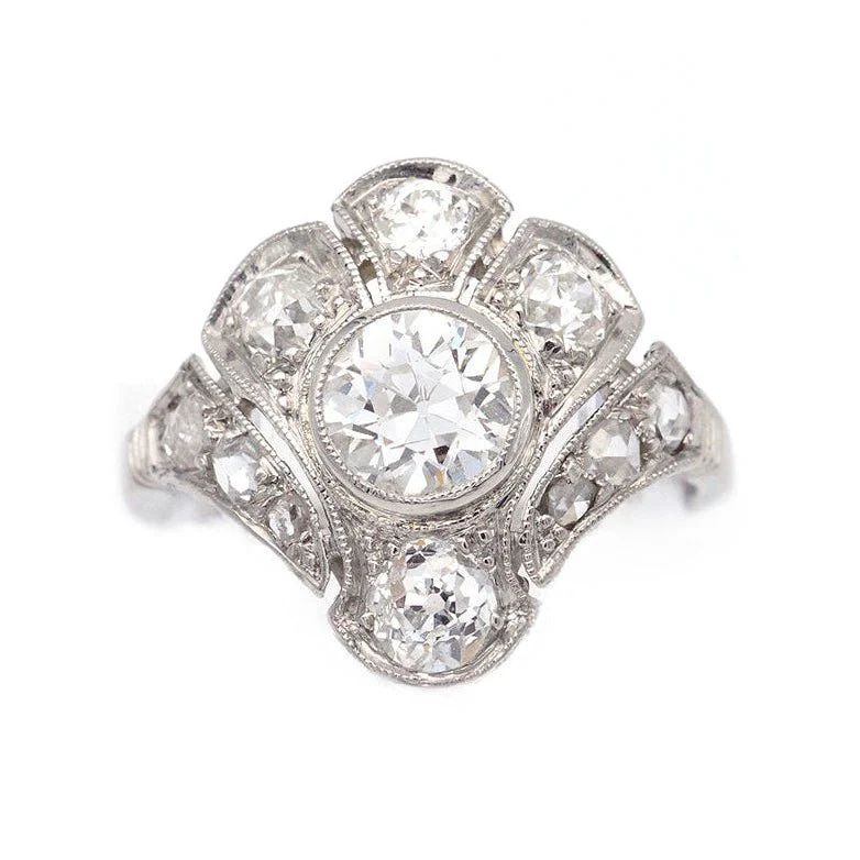 Bague en platine et diamants