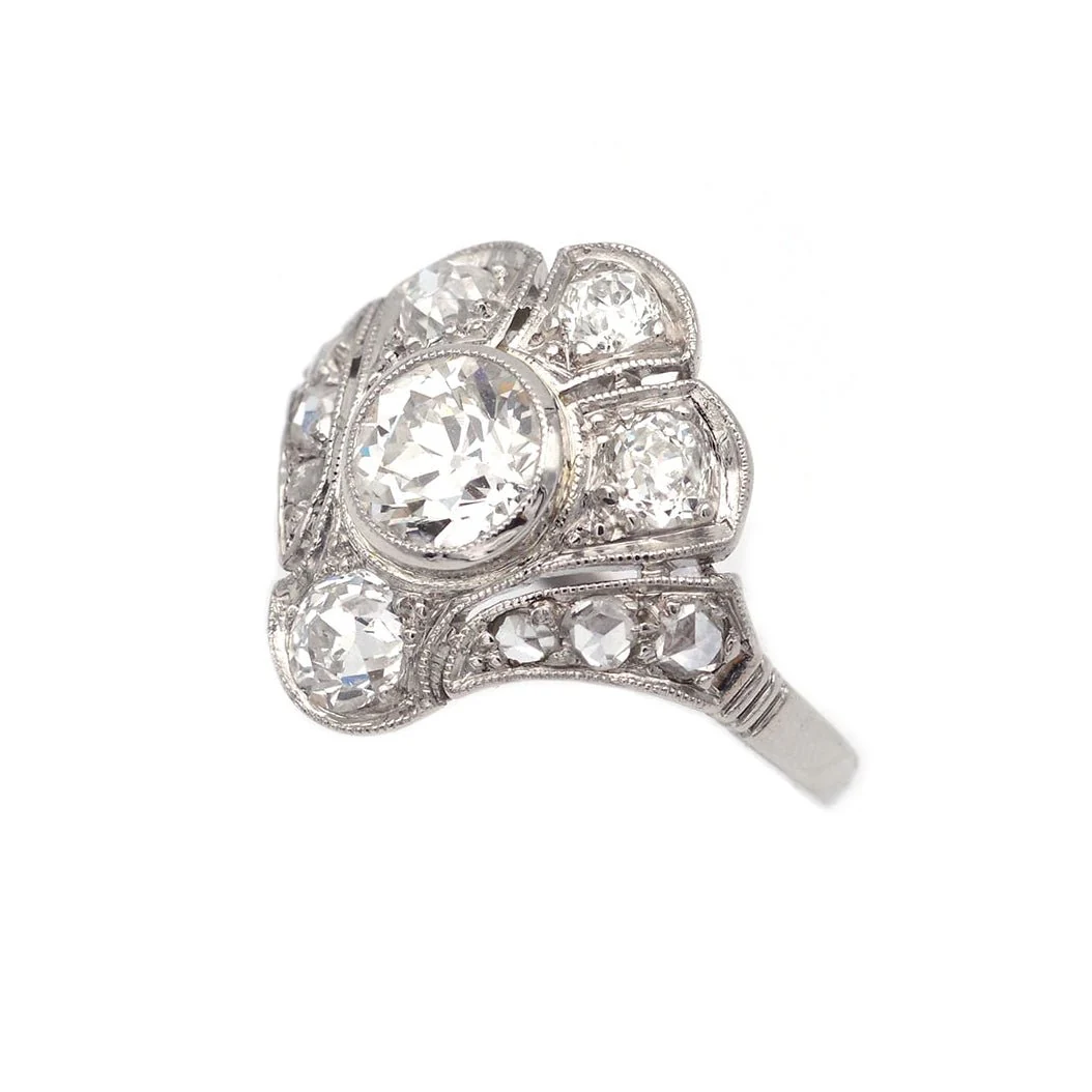 Bague en platine et diamants - Image 3