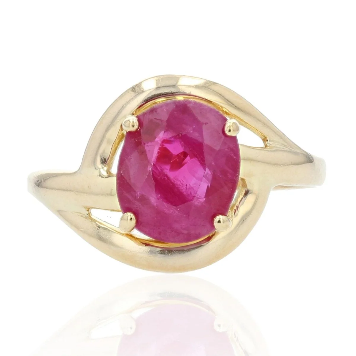 Bague Dôme en or jaune et rubis