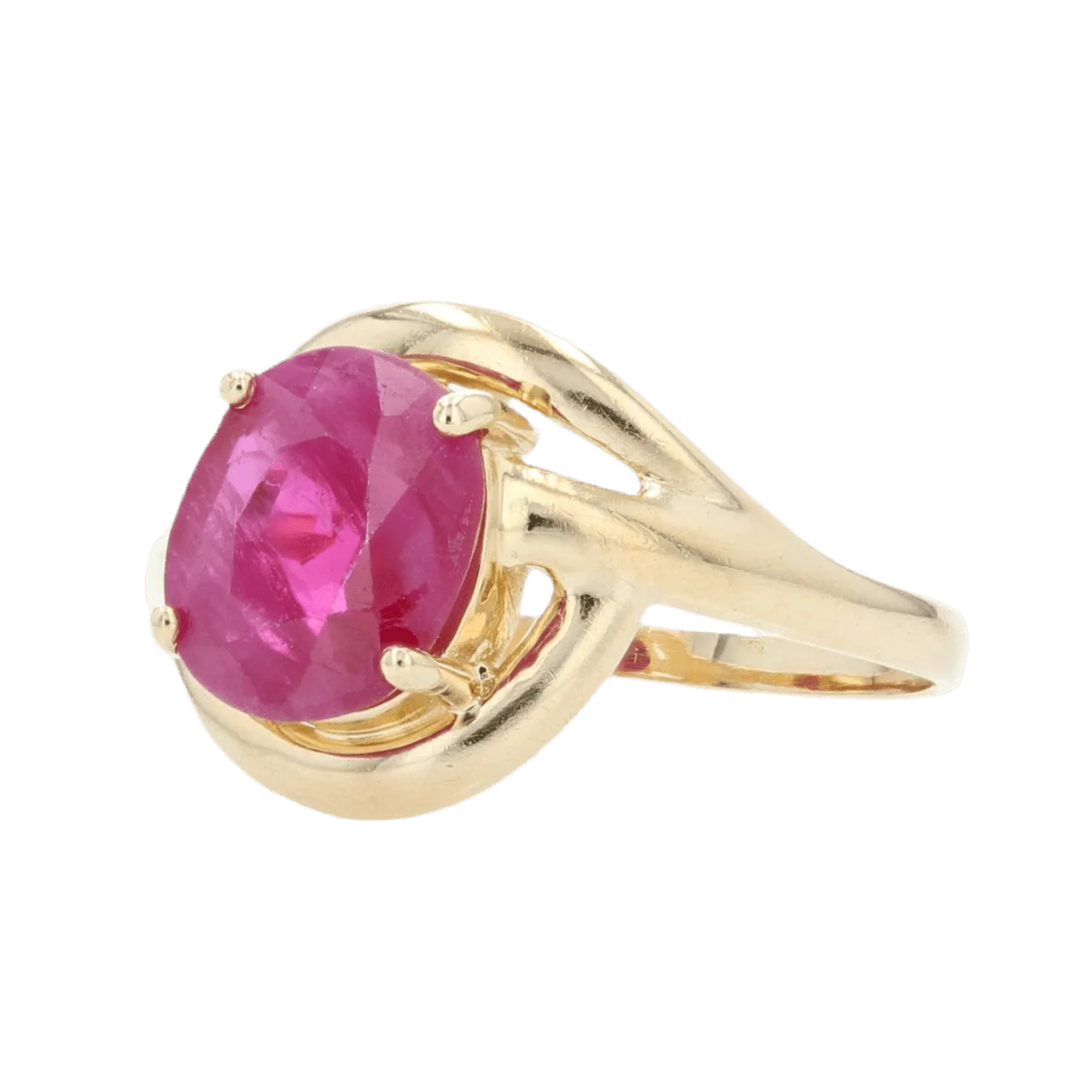 Bague Dôme en or jaune et rubis - Image 3