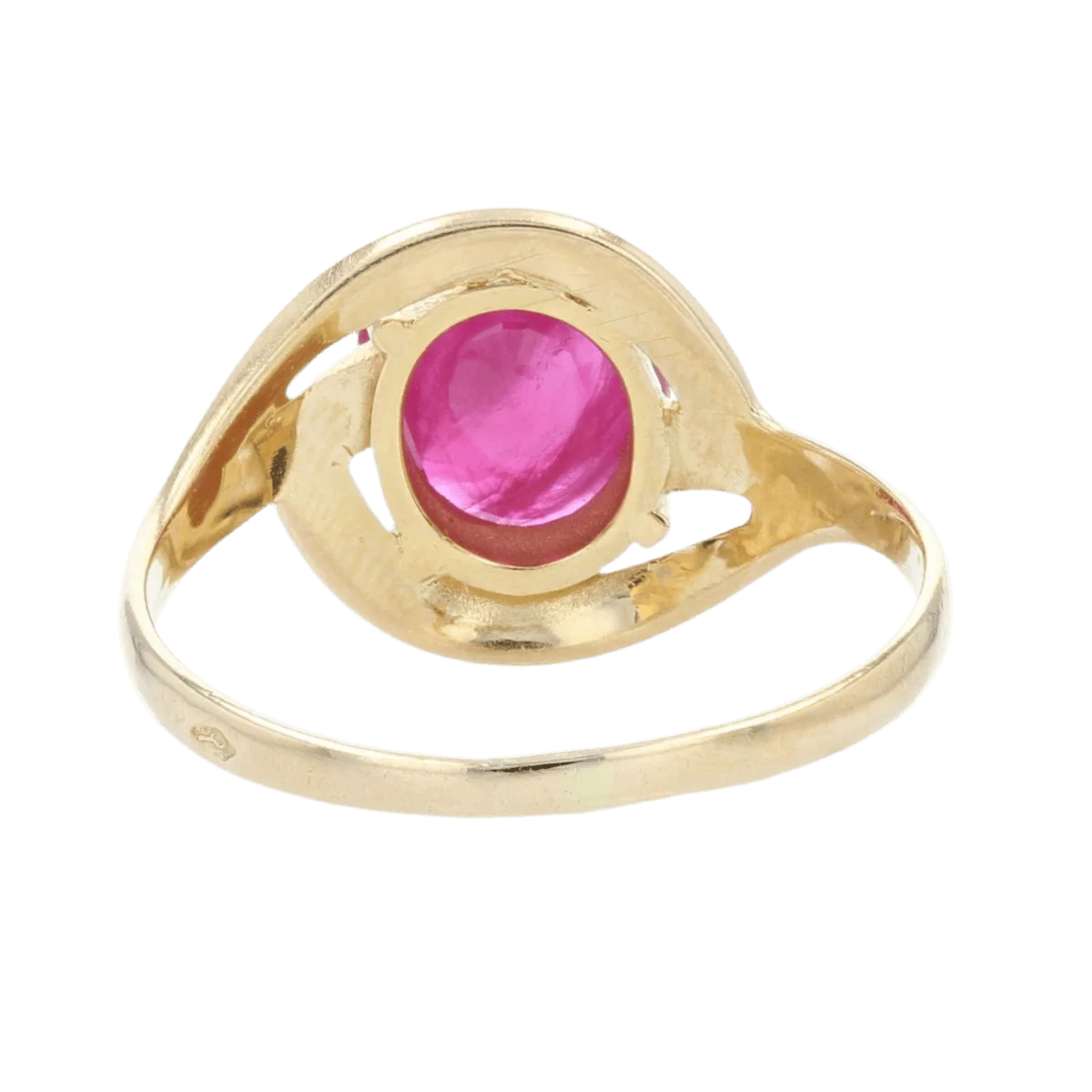 Bague Dôme en or jaune et rubis - Image 4