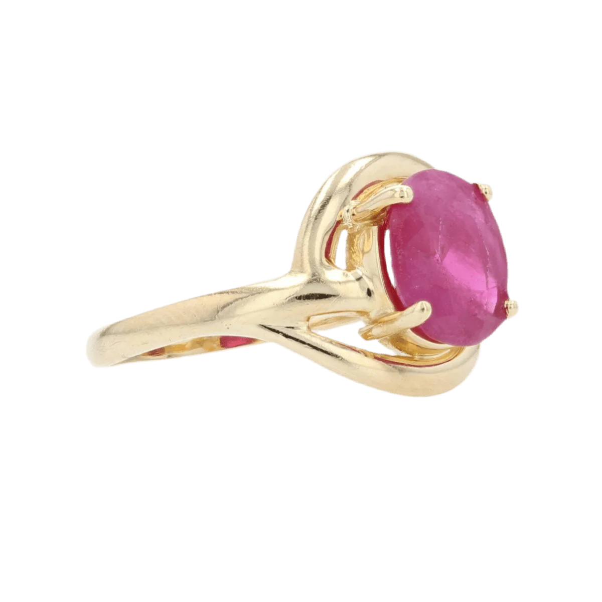 Bague Dôme en or jaune et rubis - Image 5