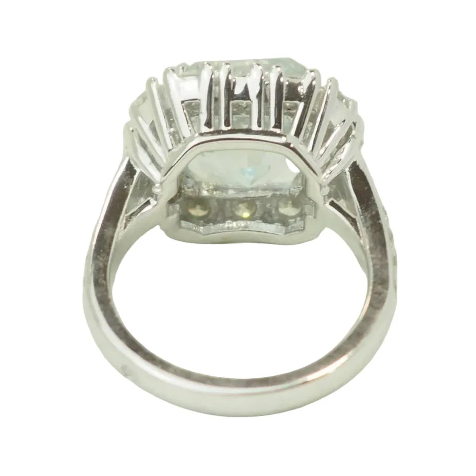 Bague Entourage en or blanc, aigue-marine et diamants - Image 4