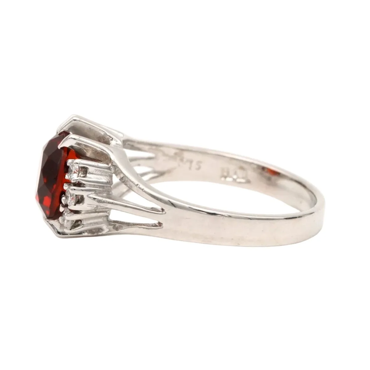 Bague Entourage en or blanc, citrine et diamants - Image 3