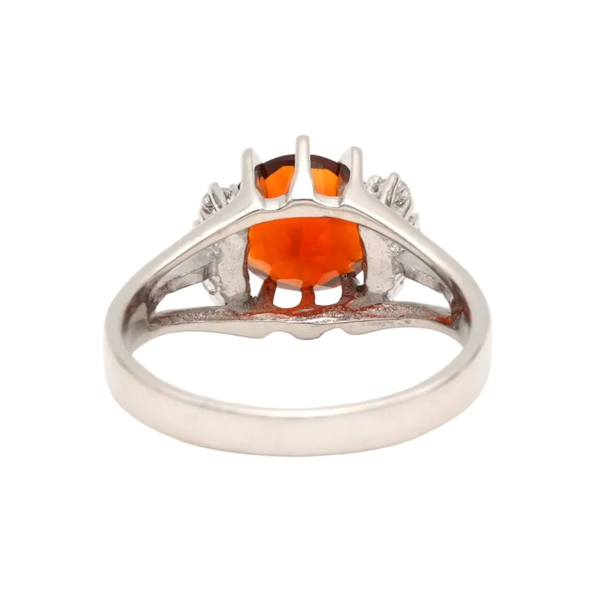Bague Entourage en or blanc, citrine et diamants - Image 4