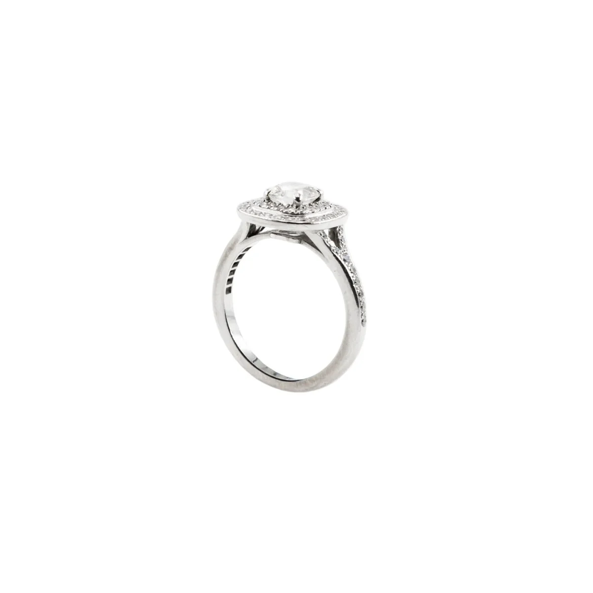 Bague Entourage en or blanc et diamants - Image 6