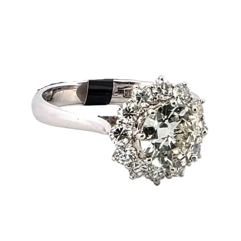 Bague Entourage en or blanc et diamants - Image 5