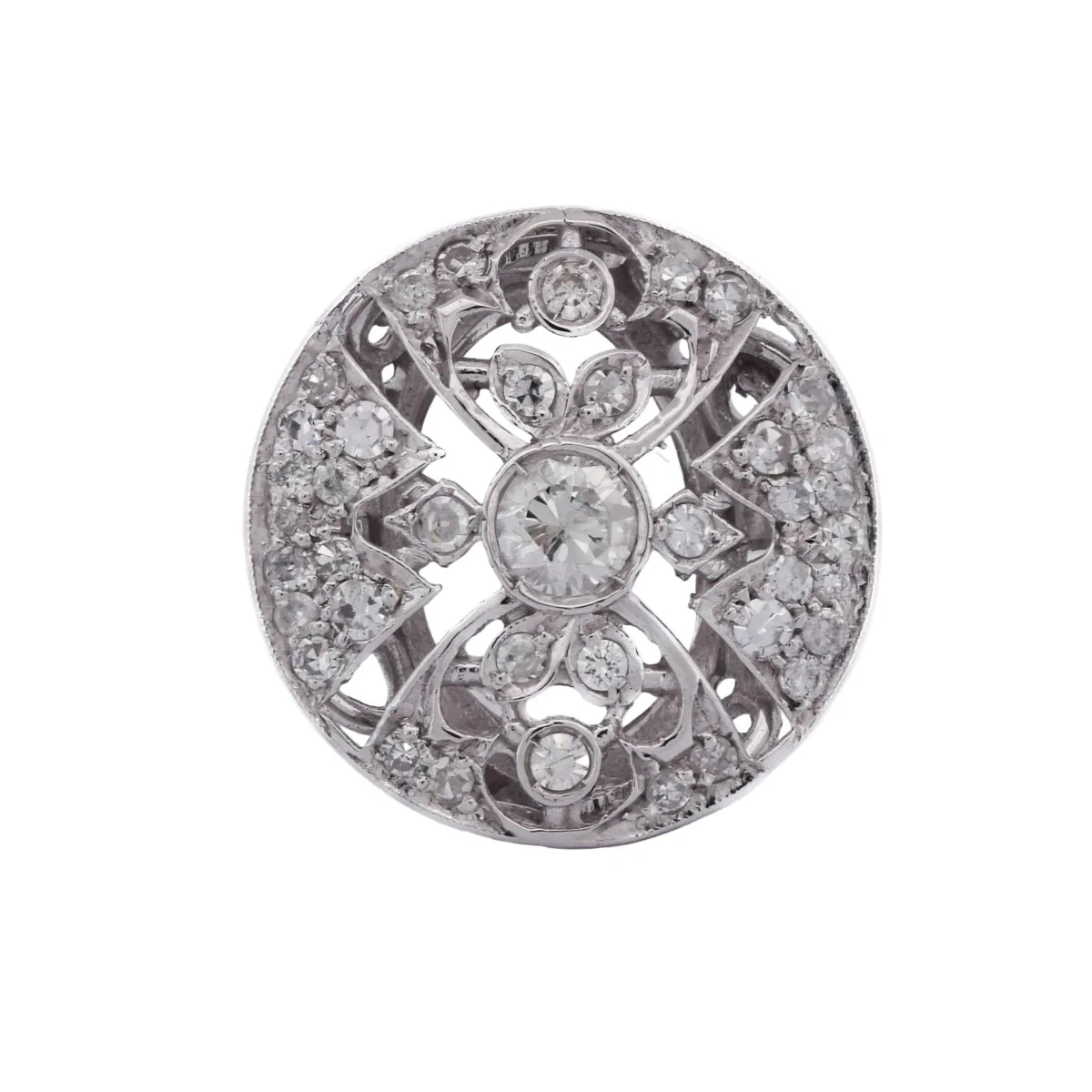 Bague Entourage en or blanc et diamants
