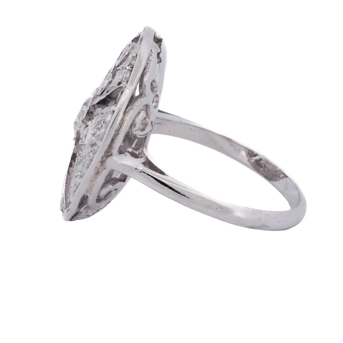 Bague Entourage en or blanc et diamants - Image 4