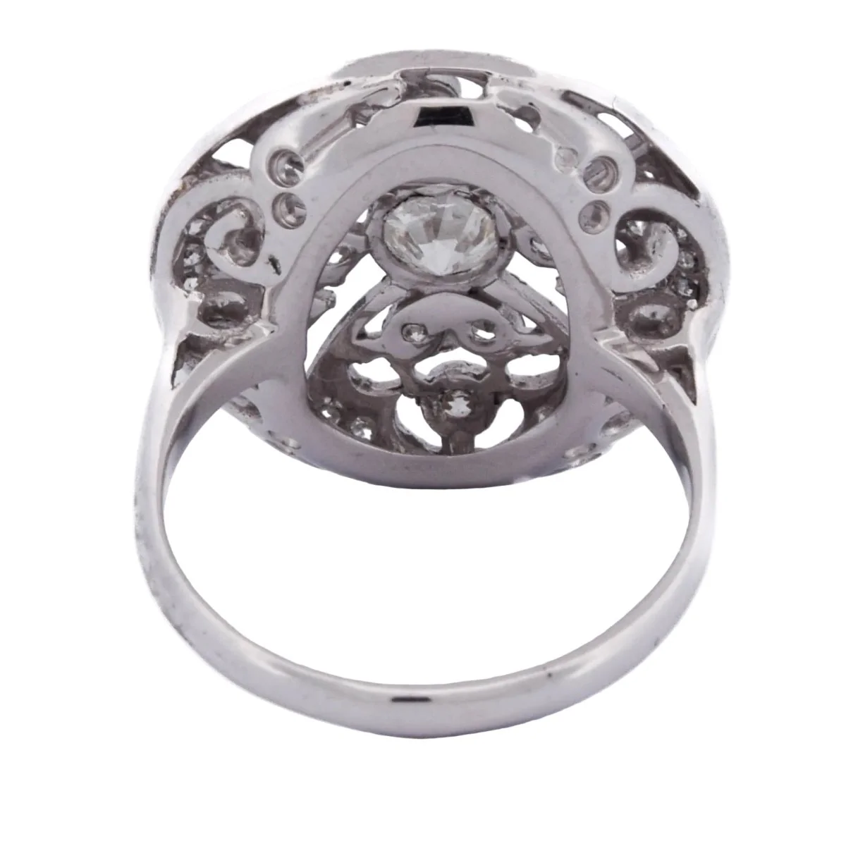 Bague Entourage en or blanc et diamants - Image 5