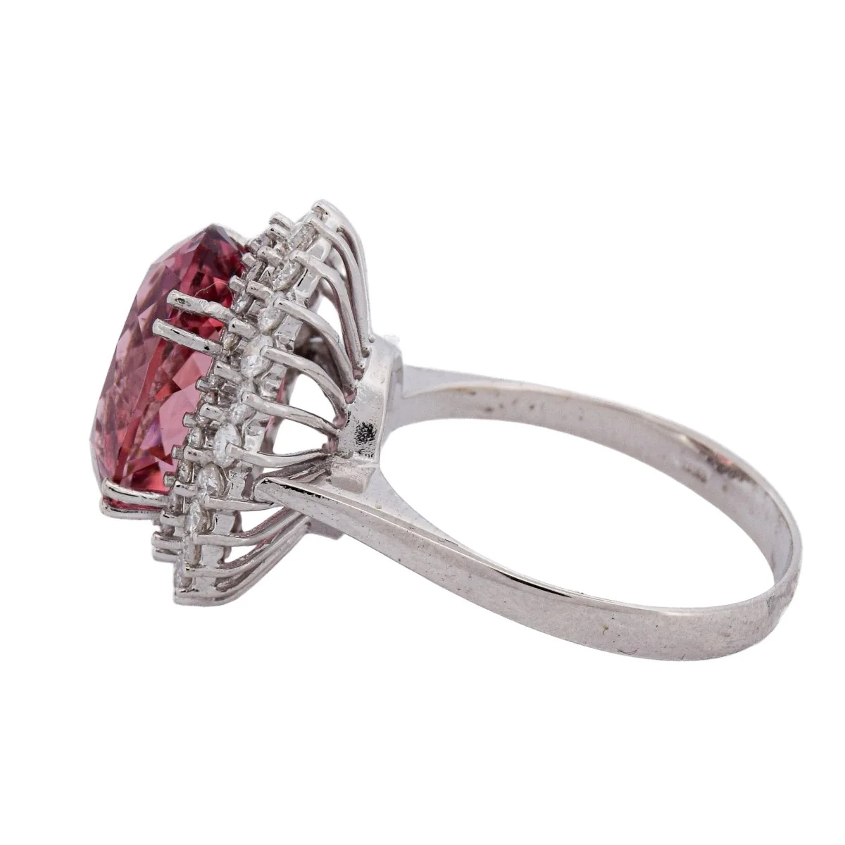 Bague Entourage en or blanc, morganite et diamants - Image 4