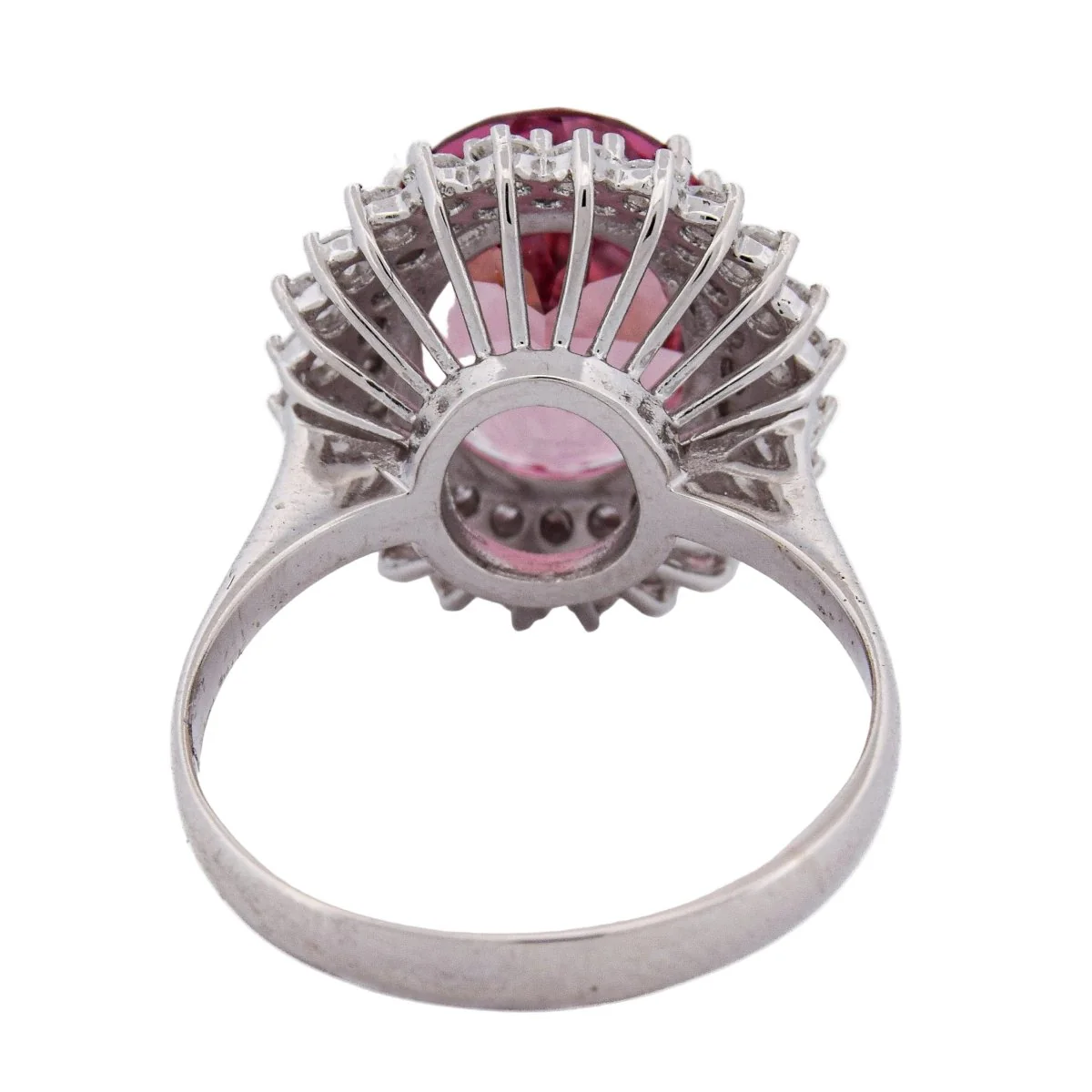 Bague Entourage en or blanc, morganite et diamants - Image 5