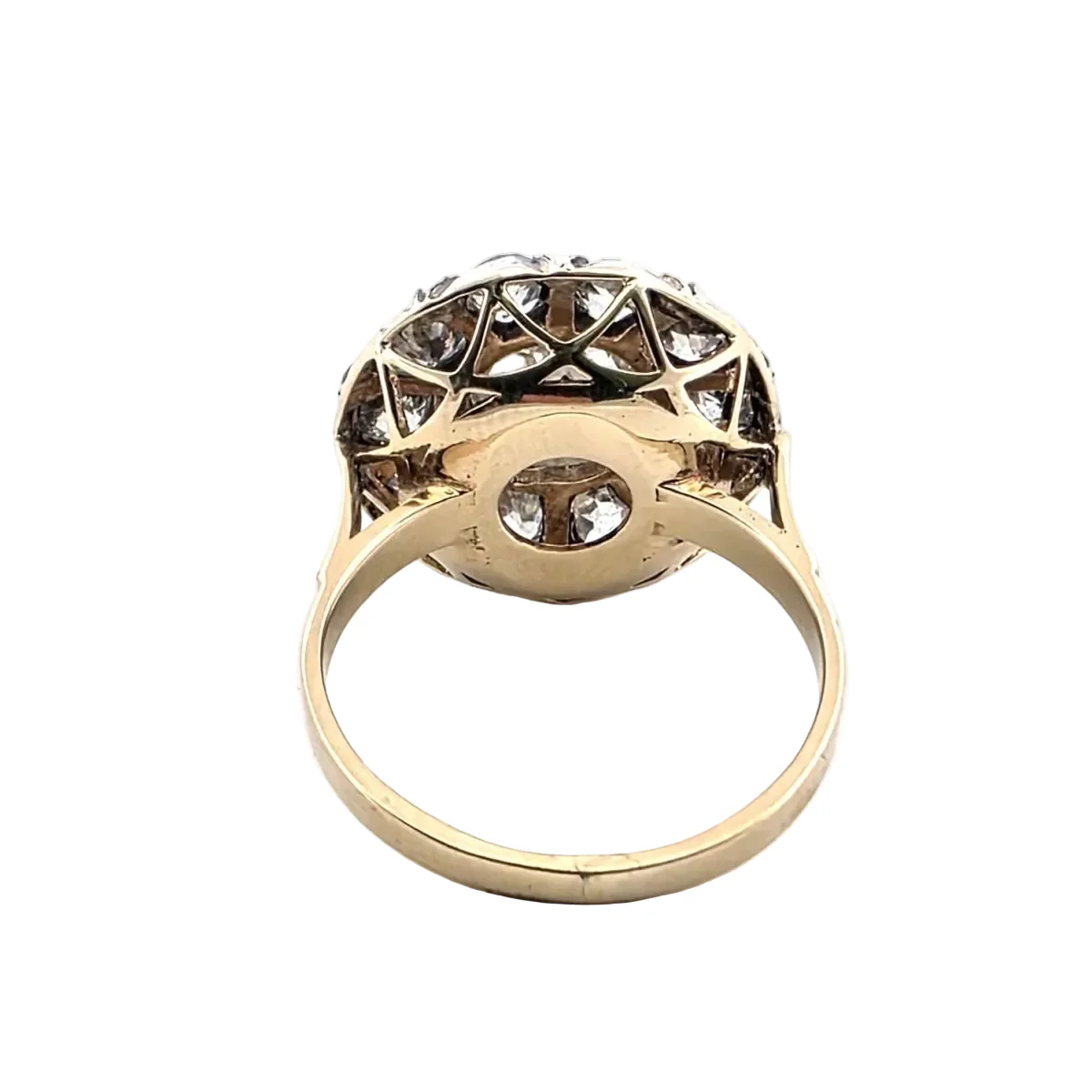 Bague Entourage en or jaune, argent et diamants - Image 4