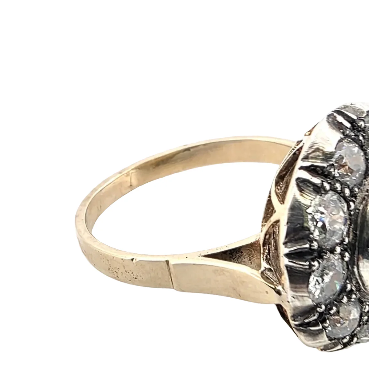 Bague Entourage en or jaune, argent et diamants - Image 6