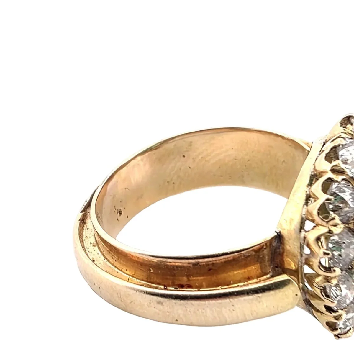 Bague Entourage en or jaune, émeraude et diamants - Image 8