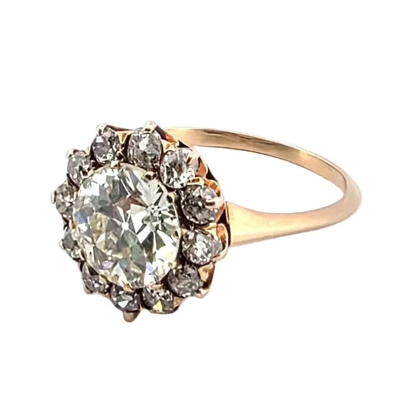 Bague Entourage en or jaune et diamants - Image 2