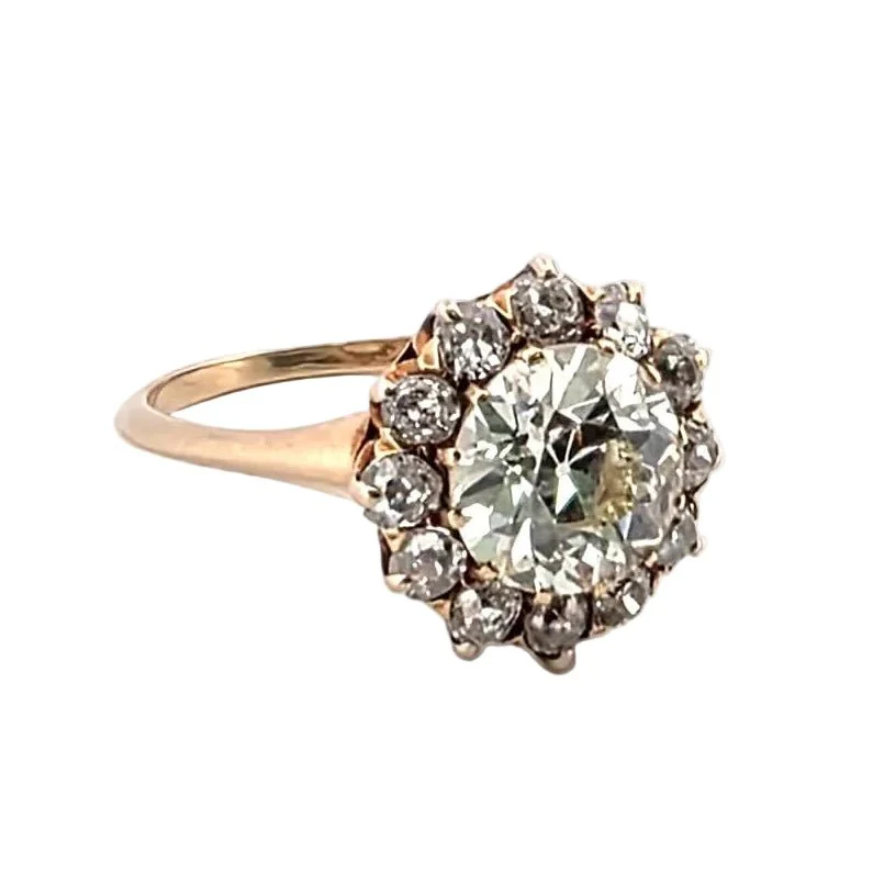 Bague Entourage en or jaune et diamants - Image 5