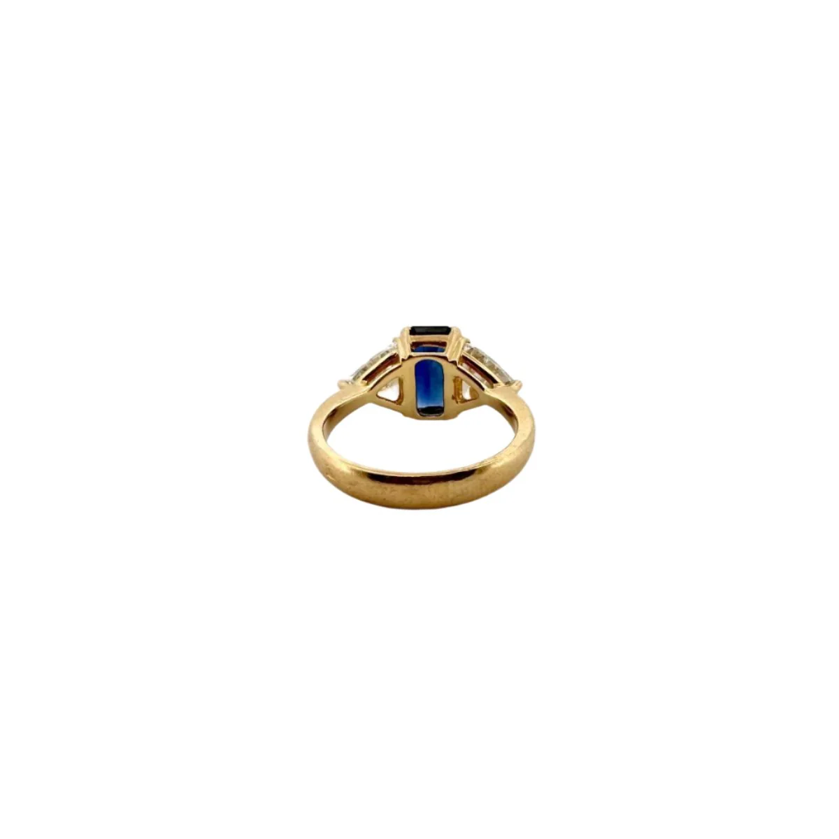 Bague en or jaune, saphir et diamants - Image 5