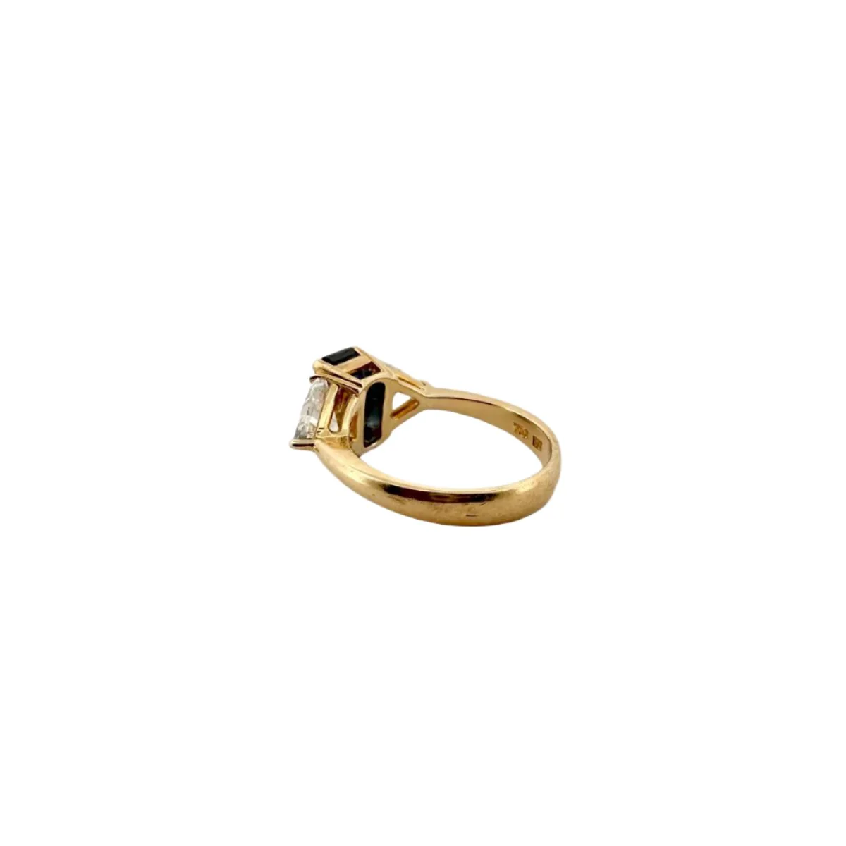 Bague en or jaune, saphir et diamants - Image 6