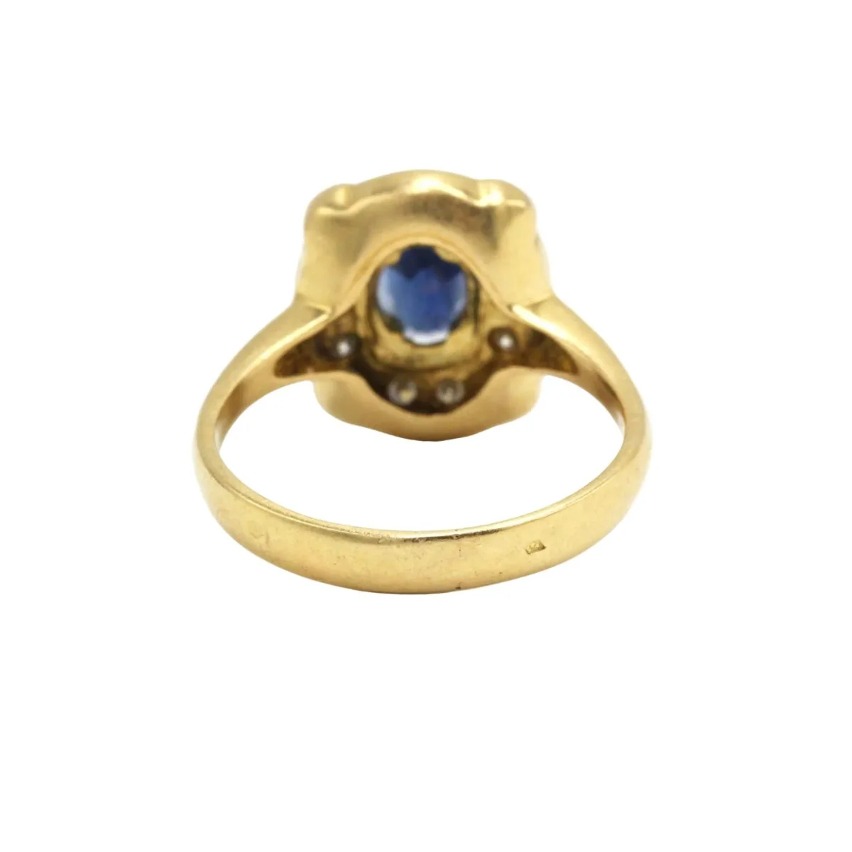 Bague Entourage en or jaune, saphir et diamants - Image 4