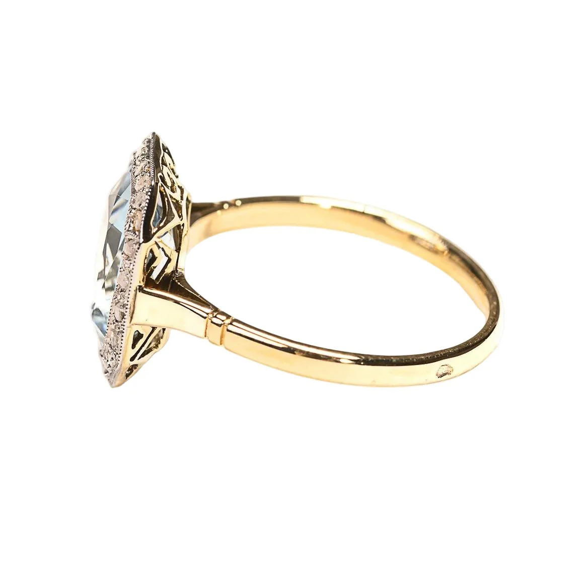Bague Entourage en or jaune, topaze et diamants - Image 7
