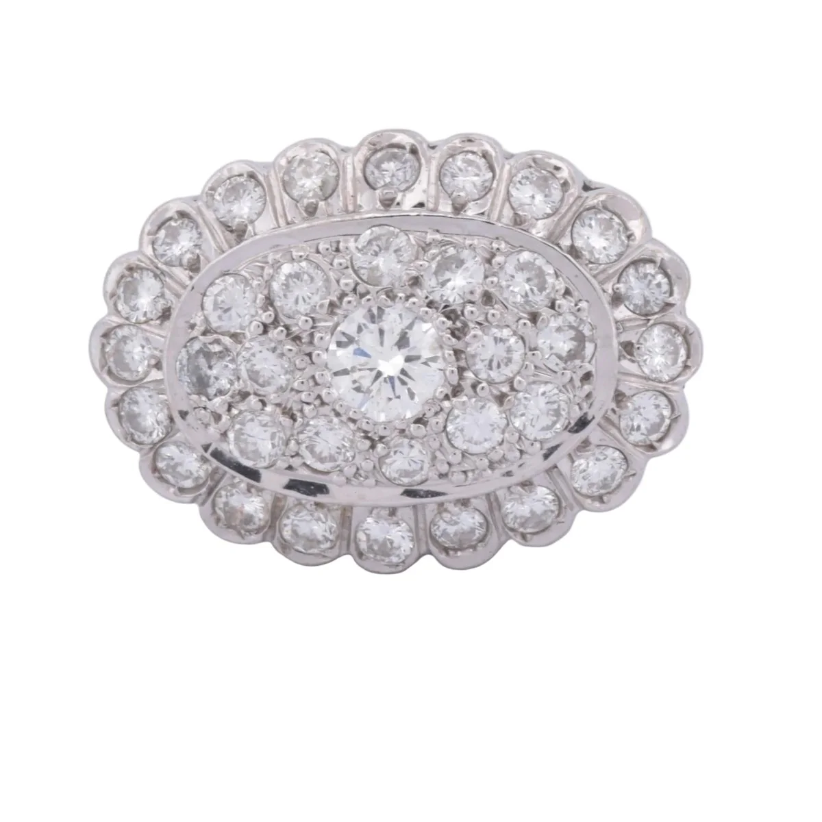 Bague Entourage en or blanc et diamants