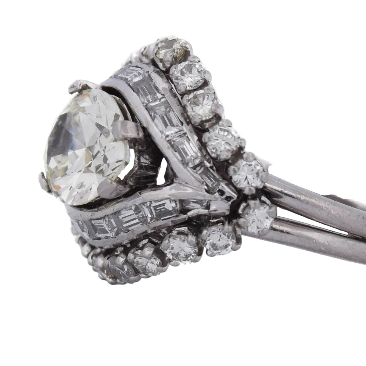 Bague Entourage en platine et diamants - Image 3