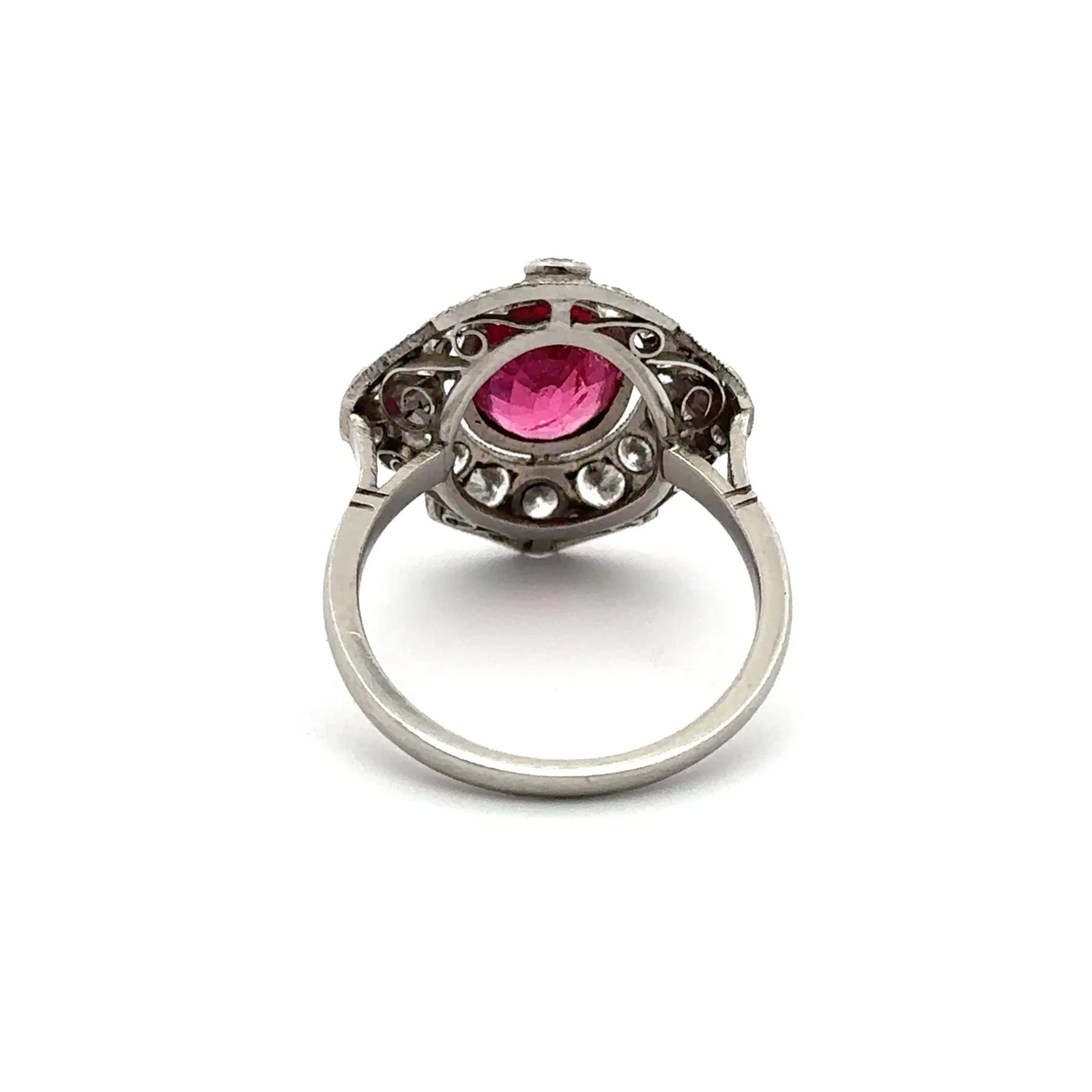 Bague Entourage en platine, rubellite et diamants - Image 4