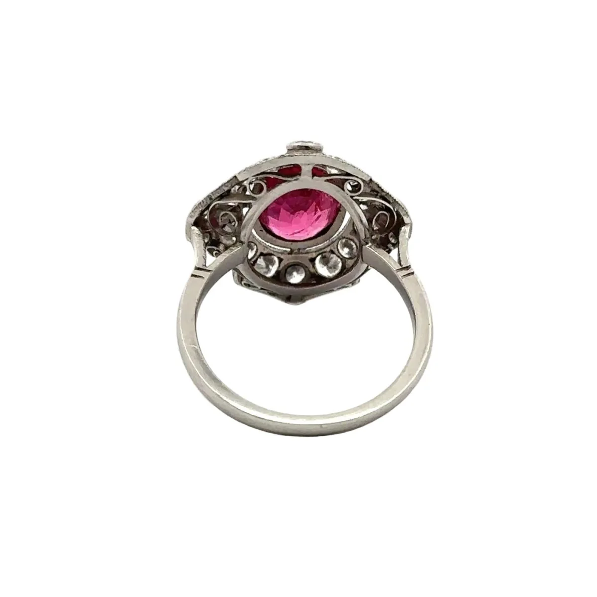 Bague Entourage en platine, rubellite et diamants - Image 9