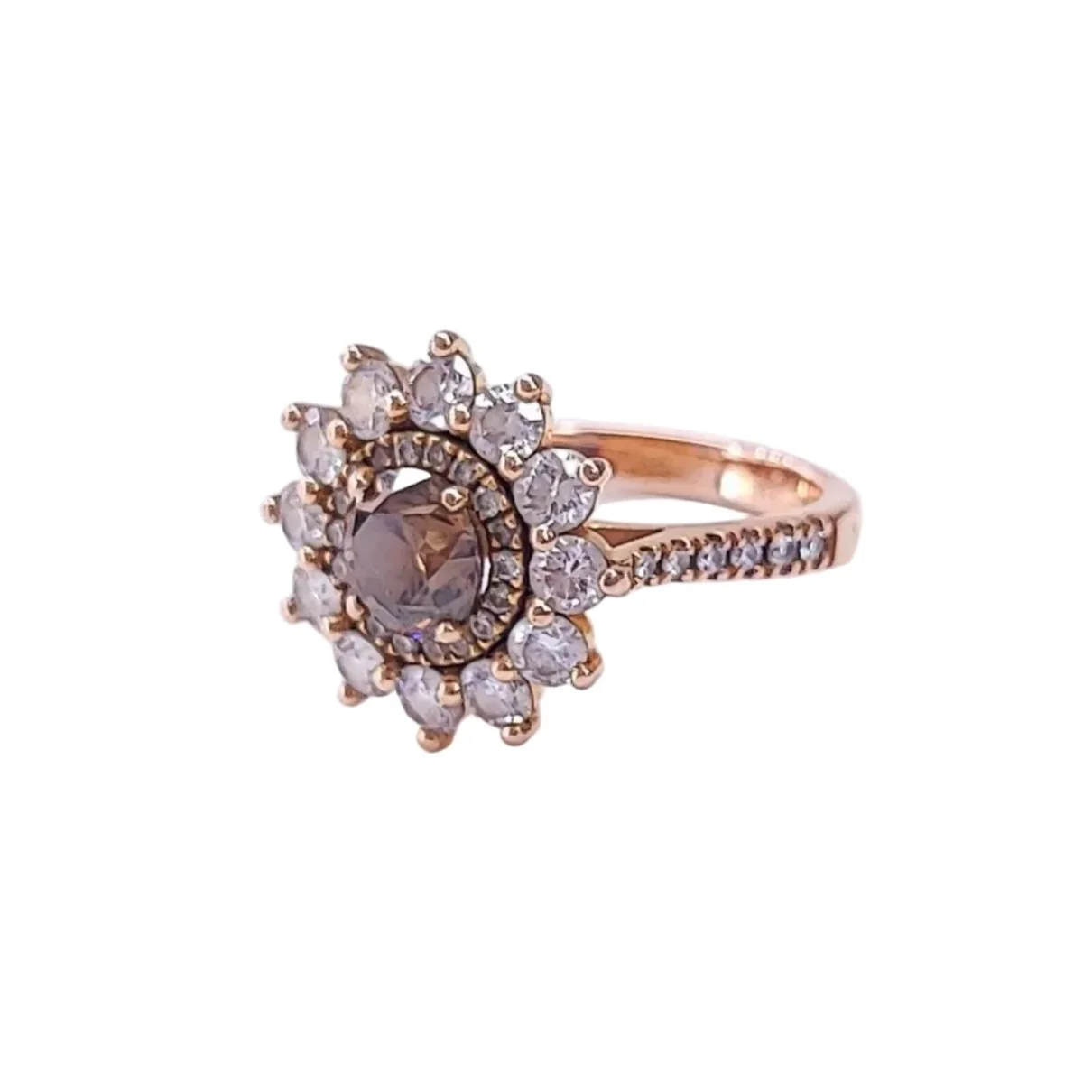 Bague Entourage GEMMYO "Lefkos" en or rose et diamants - Image 3