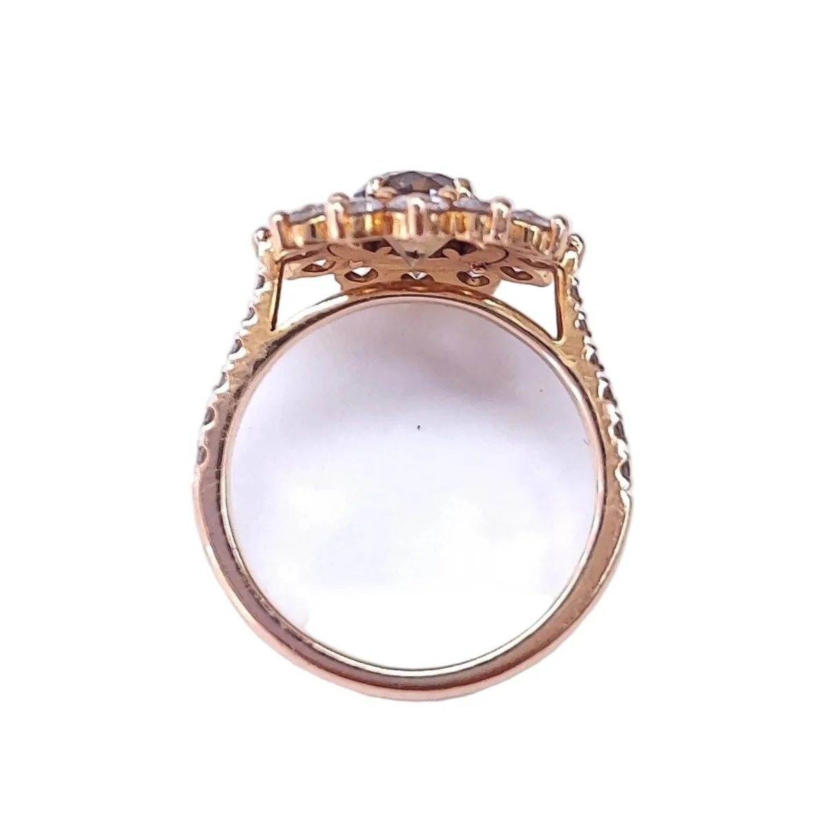 Bague Entourage GEMMYO "Lefkos" en or rose et diamants - Image 5