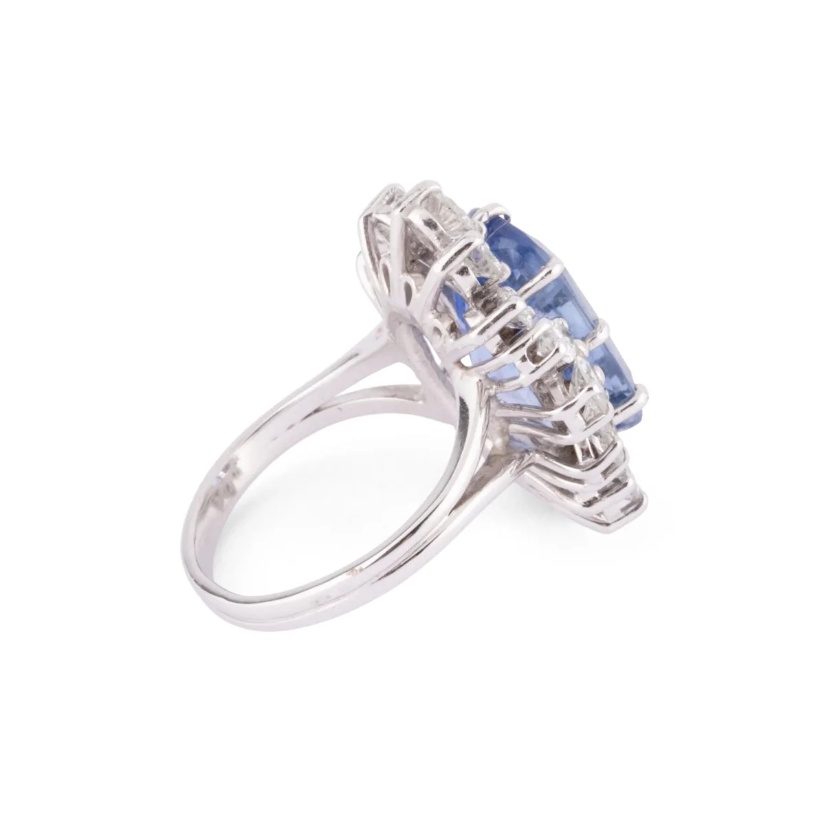 Bague entourage saphir naturel et diamant - Image 5