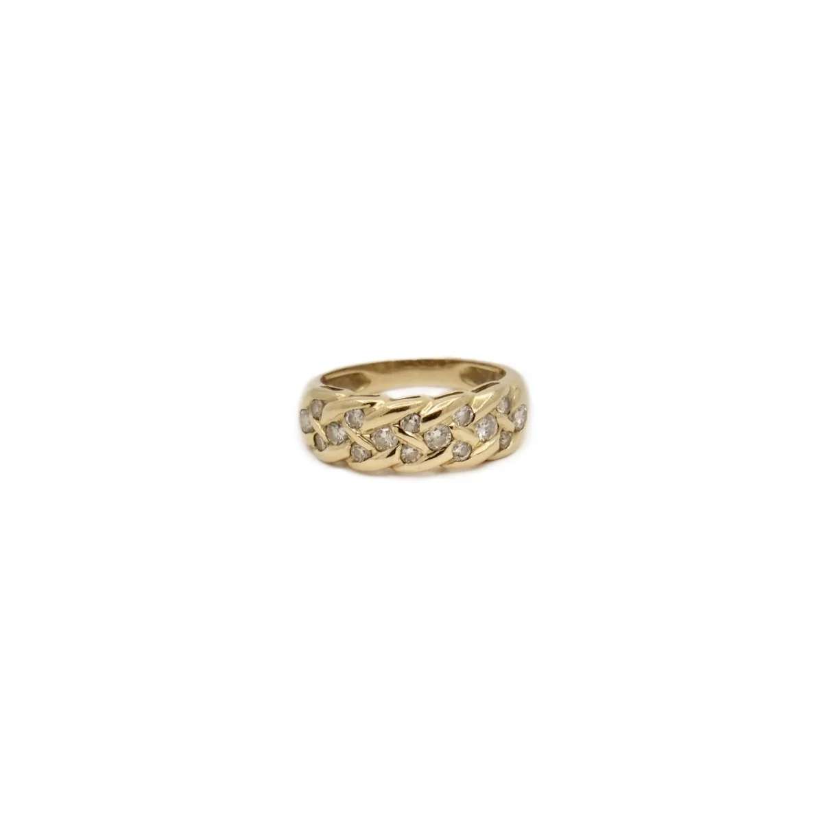 Bague épi en or jaune et diamants