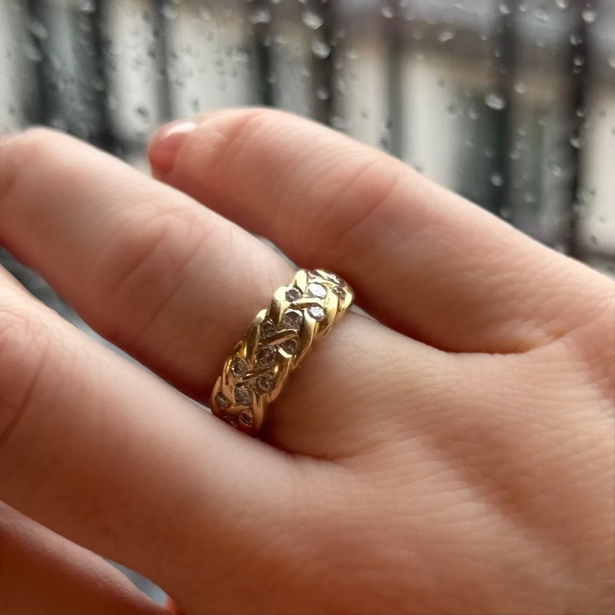 Bague épi en or jaune et diamants - Image 2