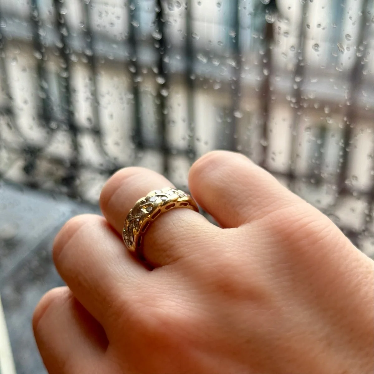 Bague épi en or jaune et diamants - Image 4
