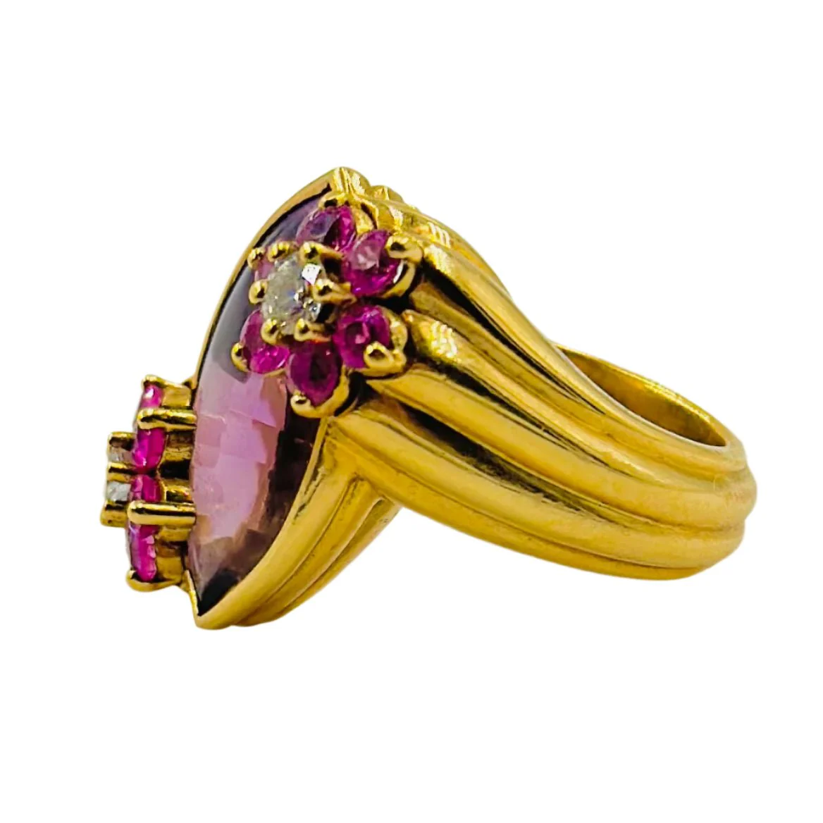 Bague EVA SEGOURA en or jaune, améthyste et diamants - Image 3